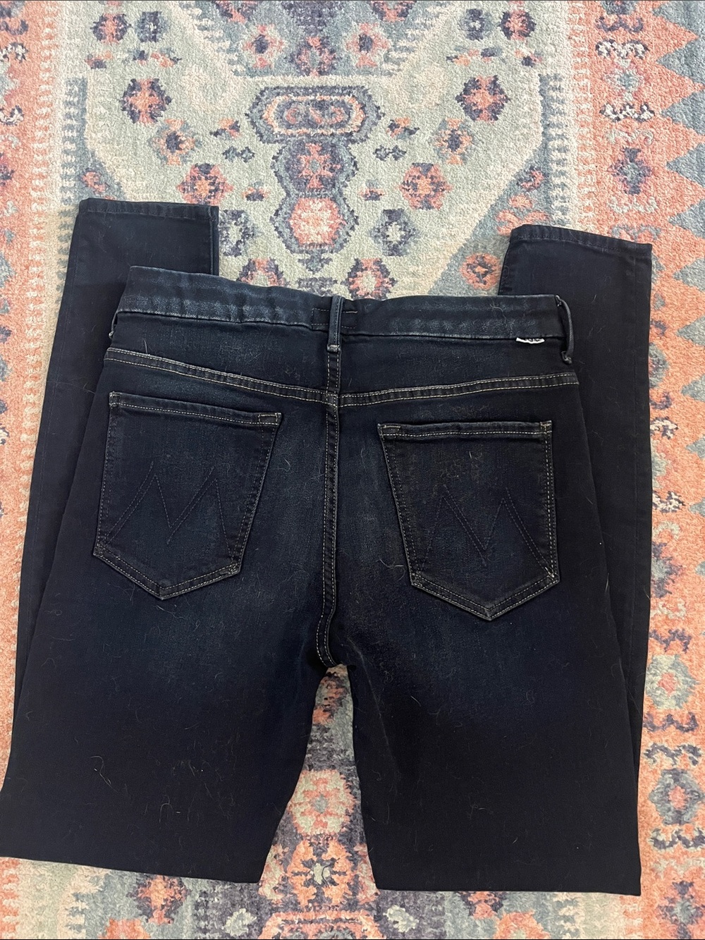 MOTHER High Waisted Looker Dark Blue Jeans - Picture 3 of 7